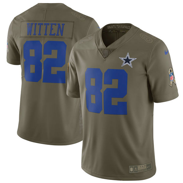 Youth Dallas cowboys 82 Witten Nike Olive Salute To Service Limited NFL Jerseys